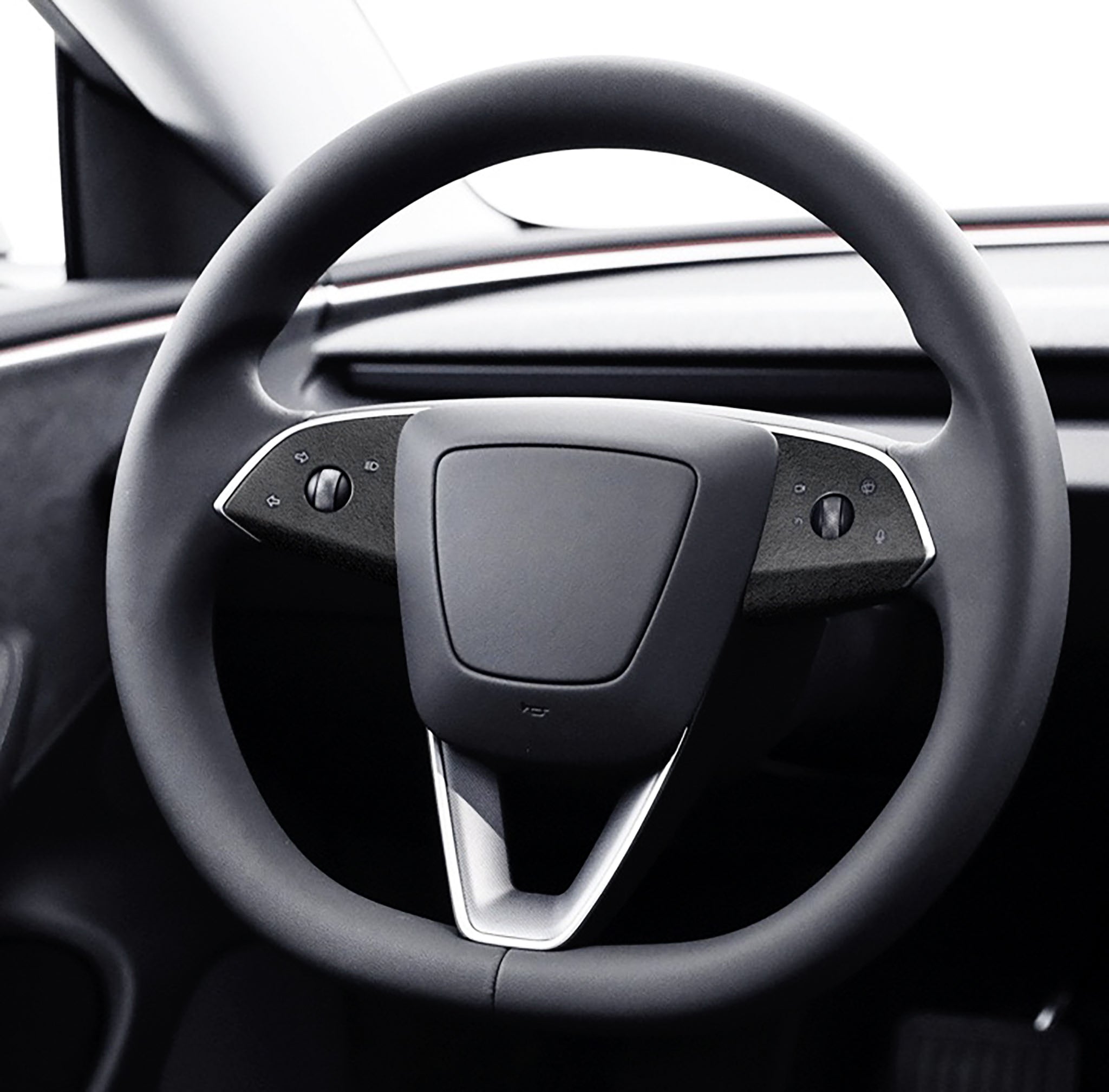 Tesla Alcantara Steering Wheel Panel Wrap Sticker for 2024+ Model 3 Highland
