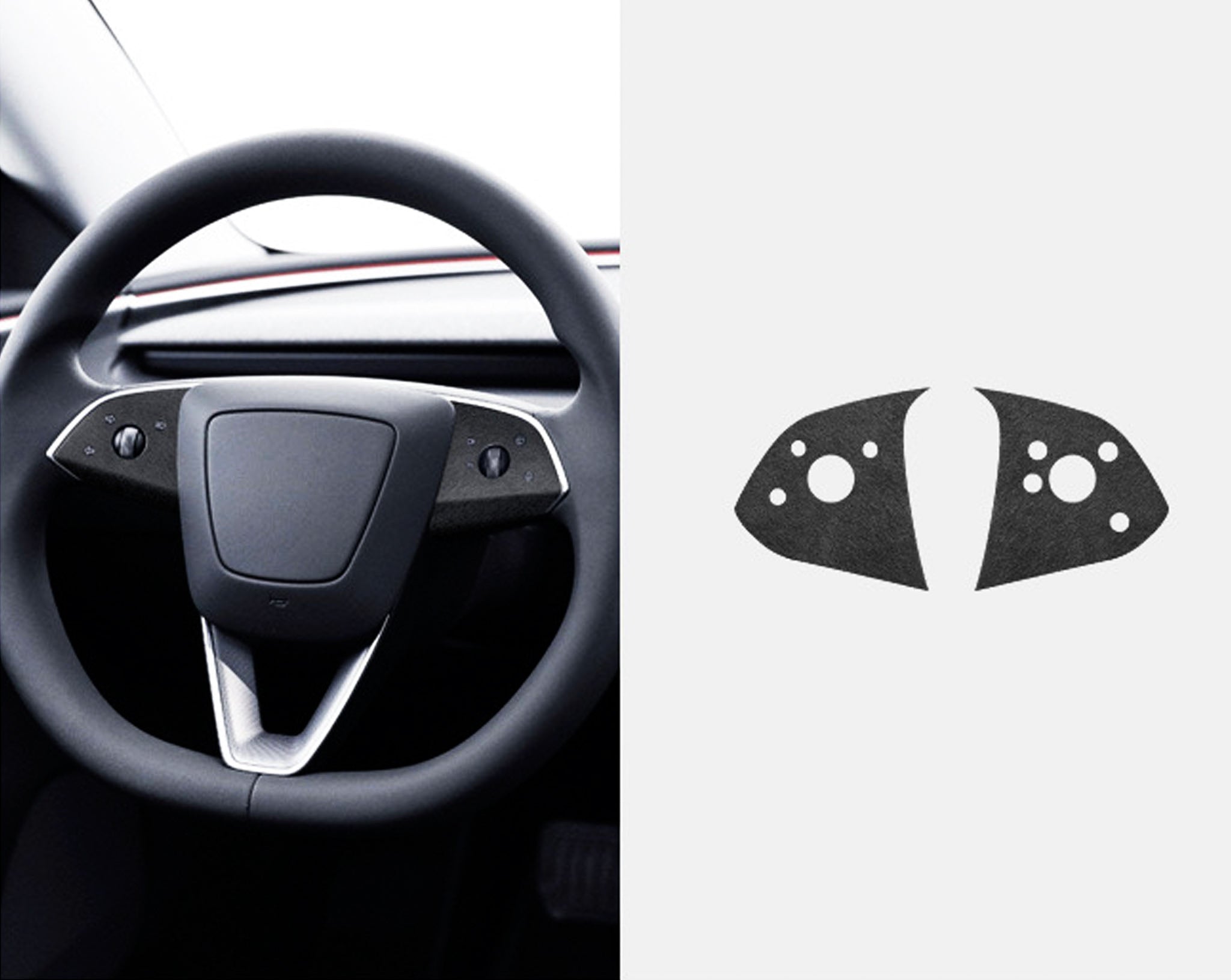 Tesla Alcantara Steering Wheel Panel Wrap Sticker for 2024+ Model 3 Highland