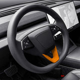 Premium Alcantara Steering Wheel Lower Trim Cover for 2024+ Tesla Model 3 Highland & 2025+ Model Y Juniper