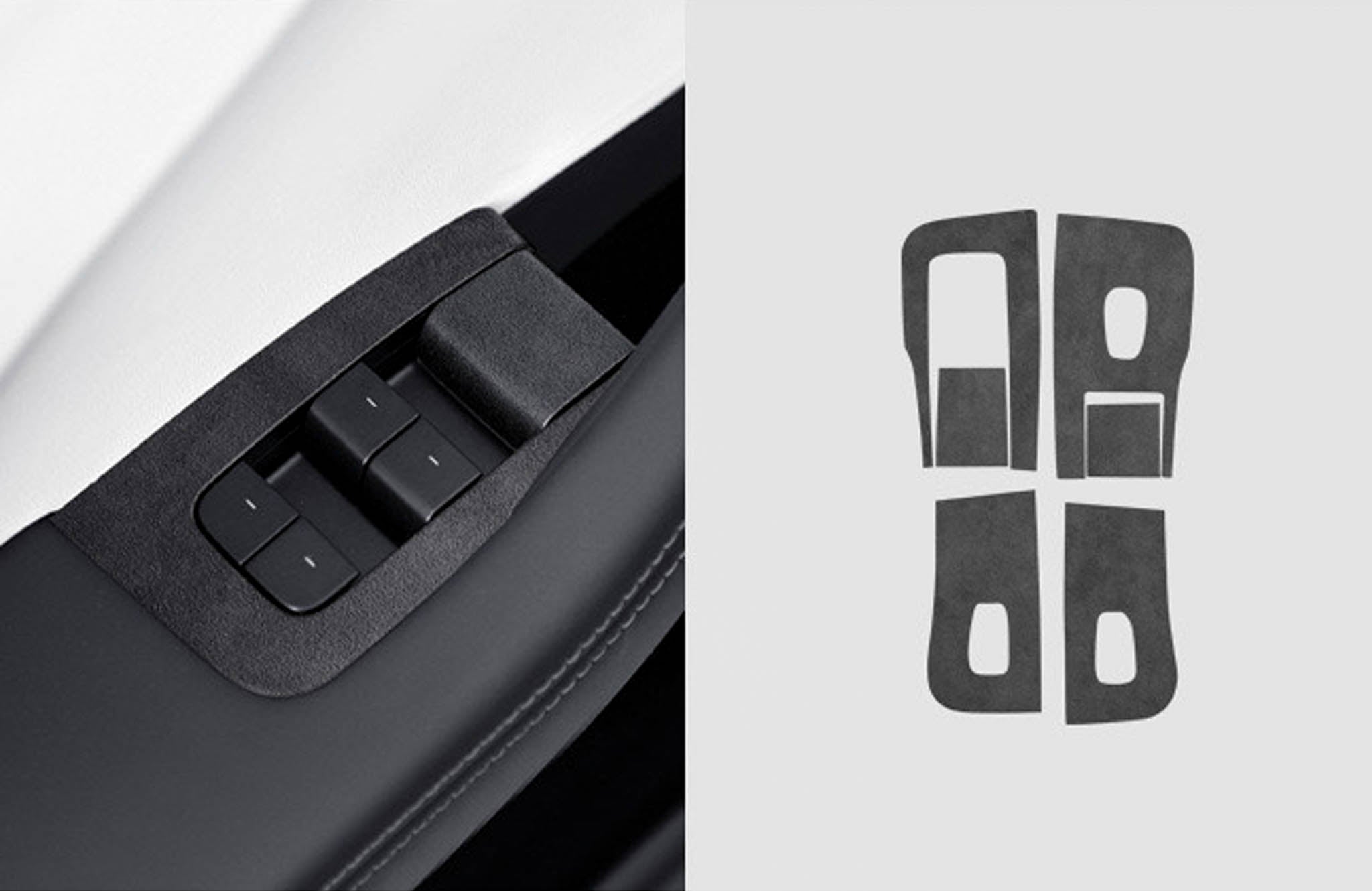 Tessgo Alcantara Window Switch Panel Wrap for Tesla Model Y Juniper 2025+