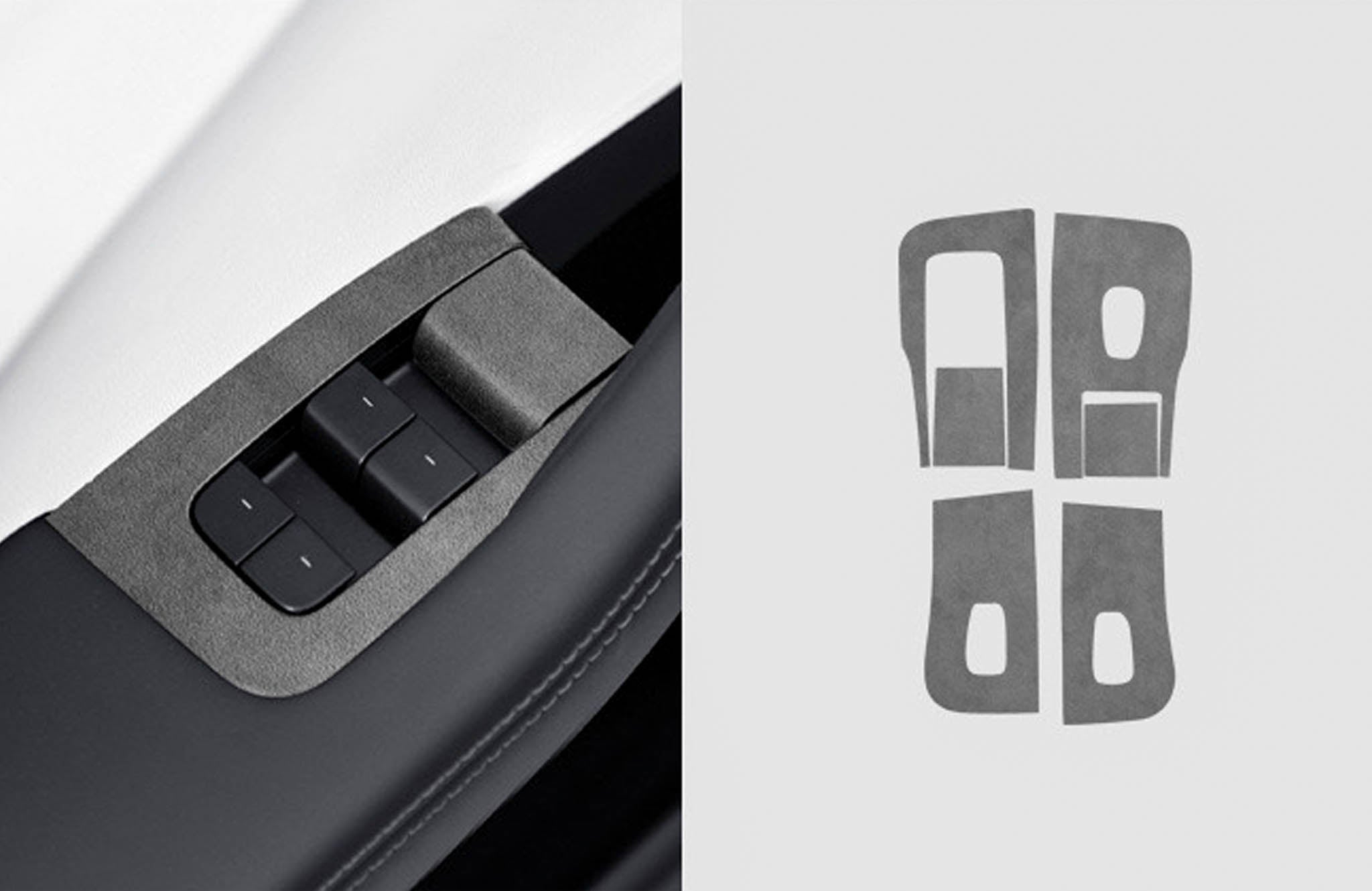 Tessgo Alcantara Window Switch Panel Wrap for Tesla Model Y Juniper 2025+