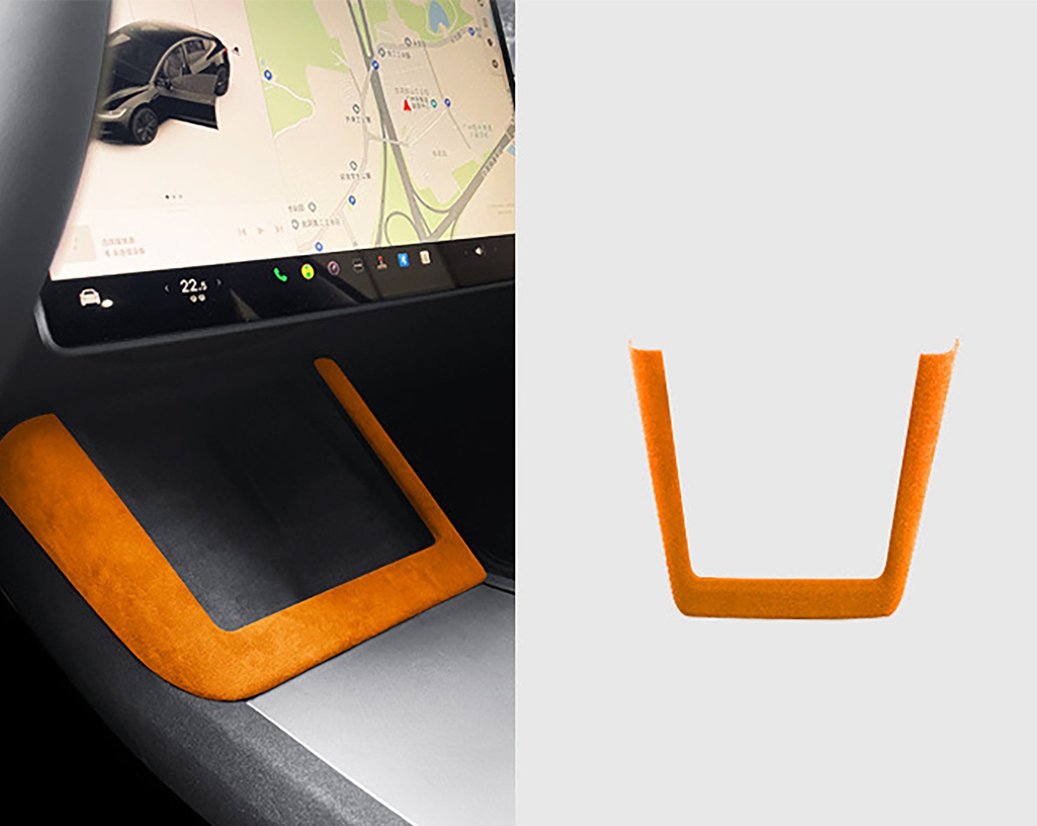 Tesla Alcantara Charging Pad Frame Cover for 2024+ Model 3 Highland & 2025+ Model Y Juniper