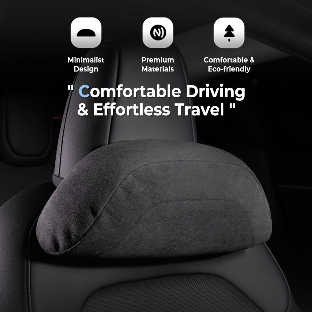 Alcantara Headrest & Lumbar Support Pillow for Tesla Model 3/Y/X/S/Cybertruck