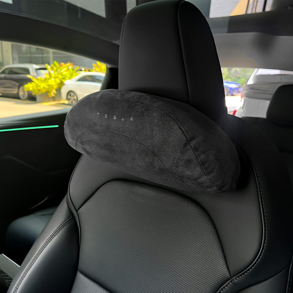 Alcantara Headrest & Lumbar Support Pillow for Tesla Model 3/Y/X/S/Cybertruck