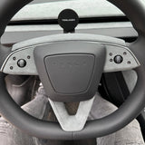 Tessgo Alcantara Steering Wheel Upper Trim Cover for Tesla Model Y Juniper 2026+