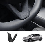 Alcantara Steering Wheel U-shaped Cover for Tesla Model Y L 2026+
