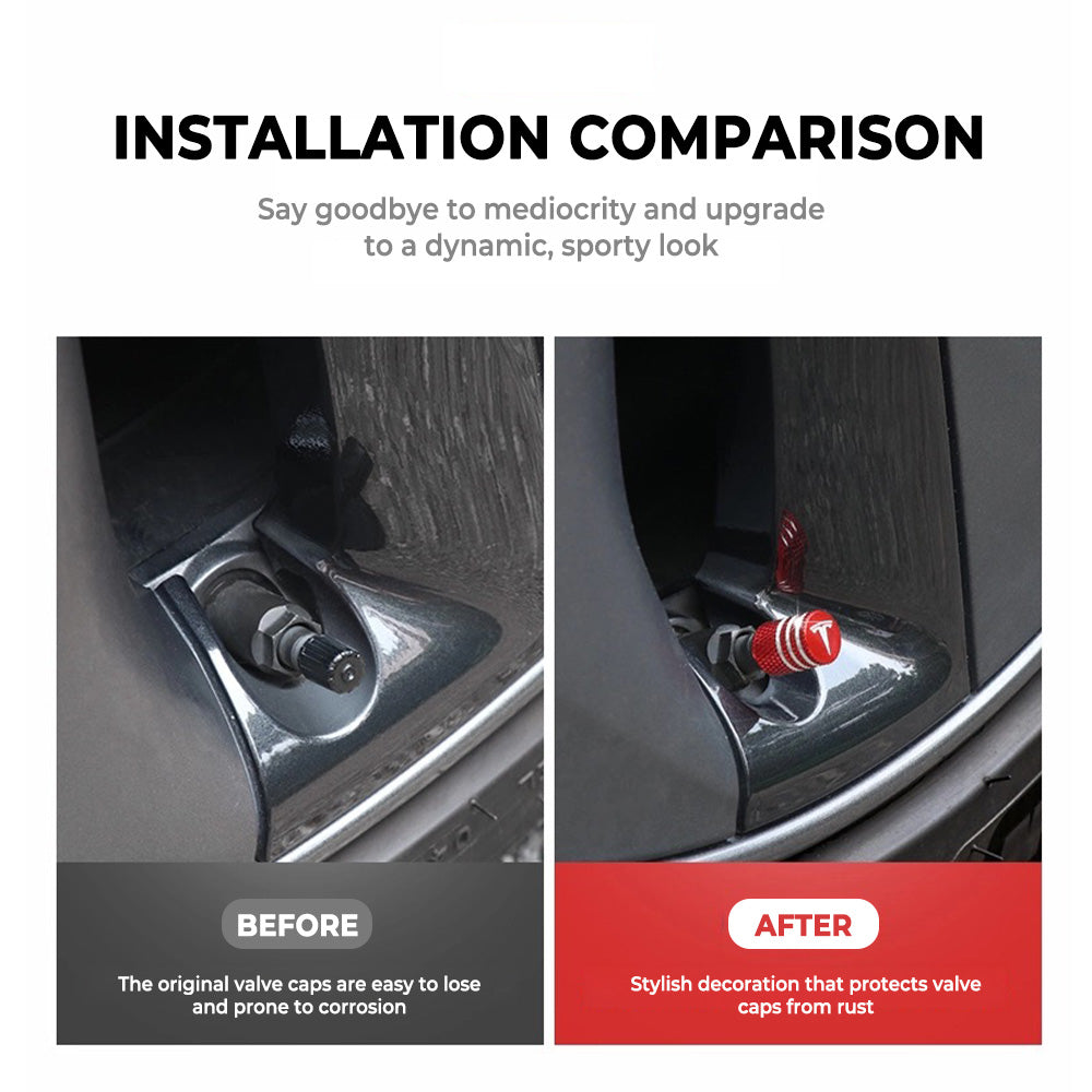 Aluminum Valve Stem Caps for Tesla Model 3/Y/S/X