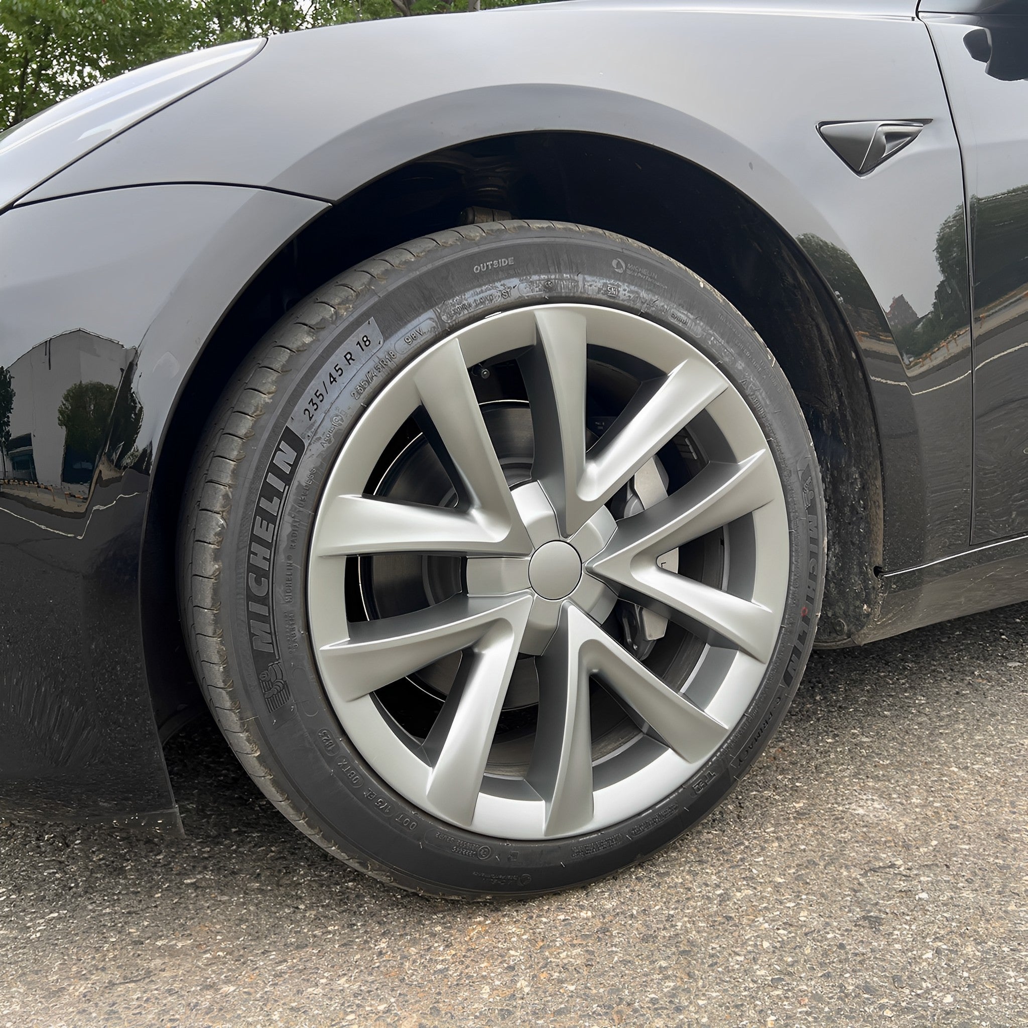 Tesla Model 3 18inch Arachnid Wheel Cover Performance Cover Cap - Satin Silver