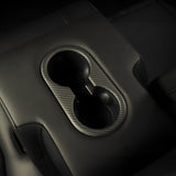 Carbon Fiber Back Seat Cup Holder Cover for Tesla Model 3 & Model Y – Sleek, High-Gloss Finish & Precision Fit
