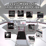 Bundle: Teego Premium Carbon Fiber Interior Bundle for 2021-2025 Tesla Model S / Model X (Refreshed Models)