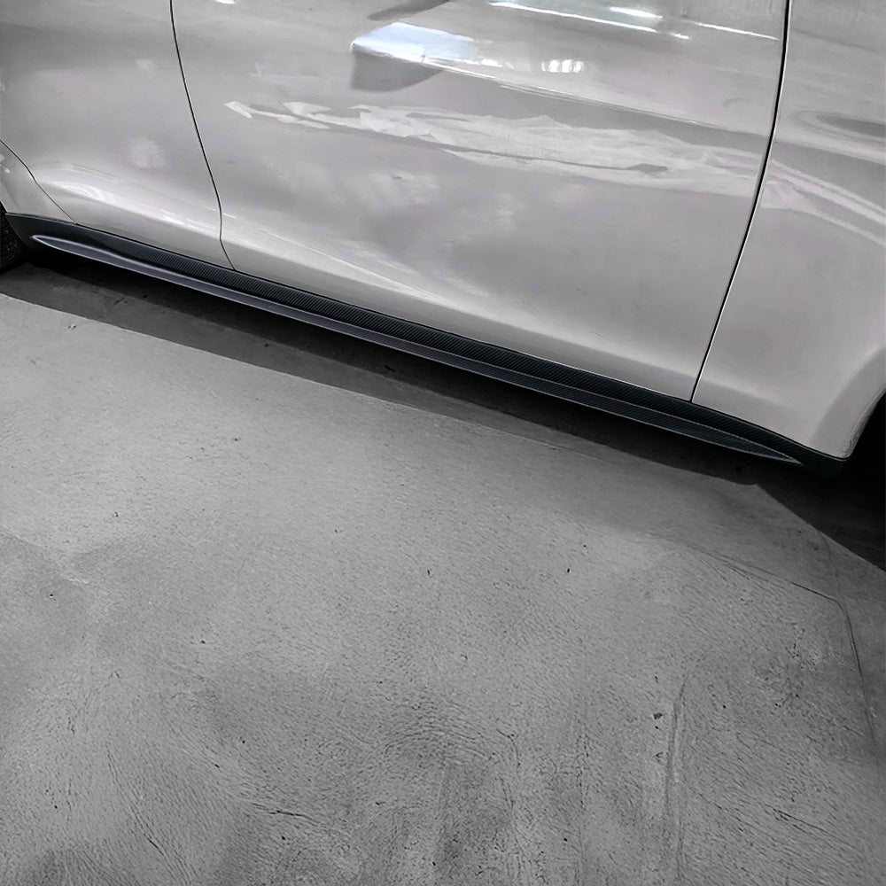 Real Carbon Fiber Side Skirts for Tesla Model S (2021-2025) | High-Performance Aerodynamic Body Kit