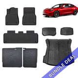 Bundle: Model 3 Floor Mats & Liners Full Set 8 PCS 2017-2023.9