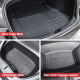 Bundle: 2024+Model 3 Highland Floor Mats Full Wrap & Liners Full Set 8 PCS (floor mat with carpets)