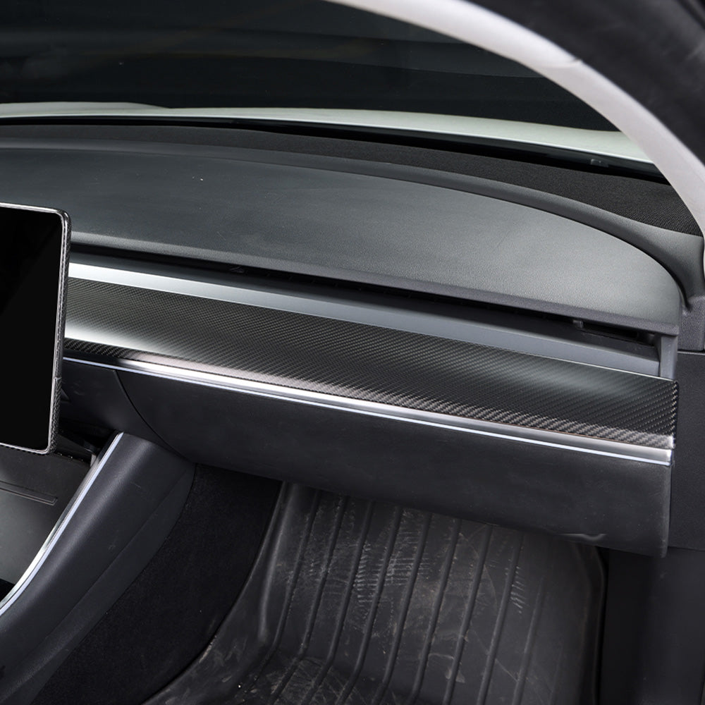 Bundle: Tesla Model 3/Y Carbon Fiber Dashboard & Door Trim Covers Set 2021-2024