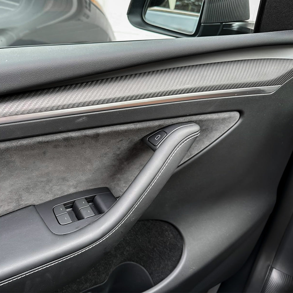 Bundle: Tesla Model 3/Y Carbon Fiber Dashboard & Door Trim Covers Set 2021-2024