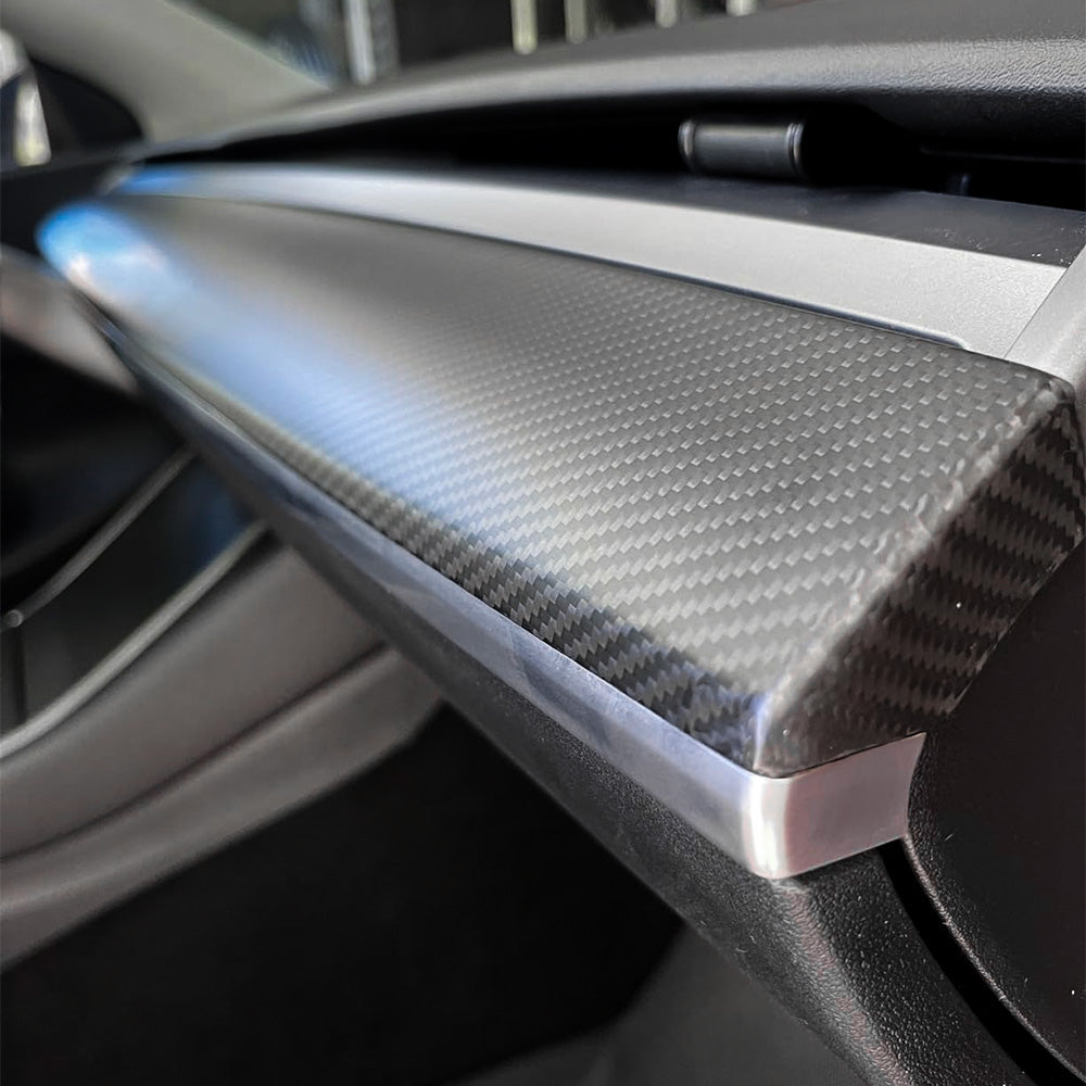 Bundle: Tesla Model 3/Y Carbon Fiber Dashboard & Door Trim Covers Set 2021-2024