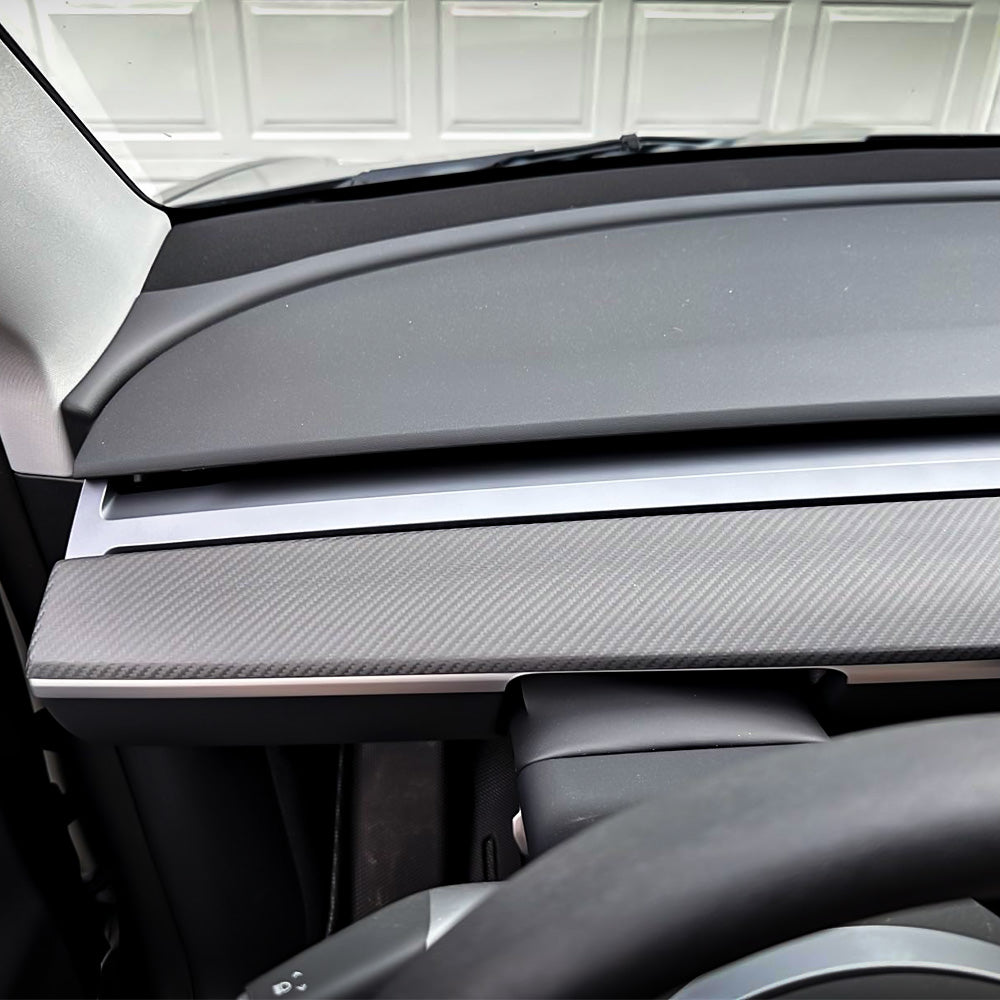 Bundle: Tesla Model 3/Y Carbon Fiber Dashboard & Door Trim Covers Set 2021-2024