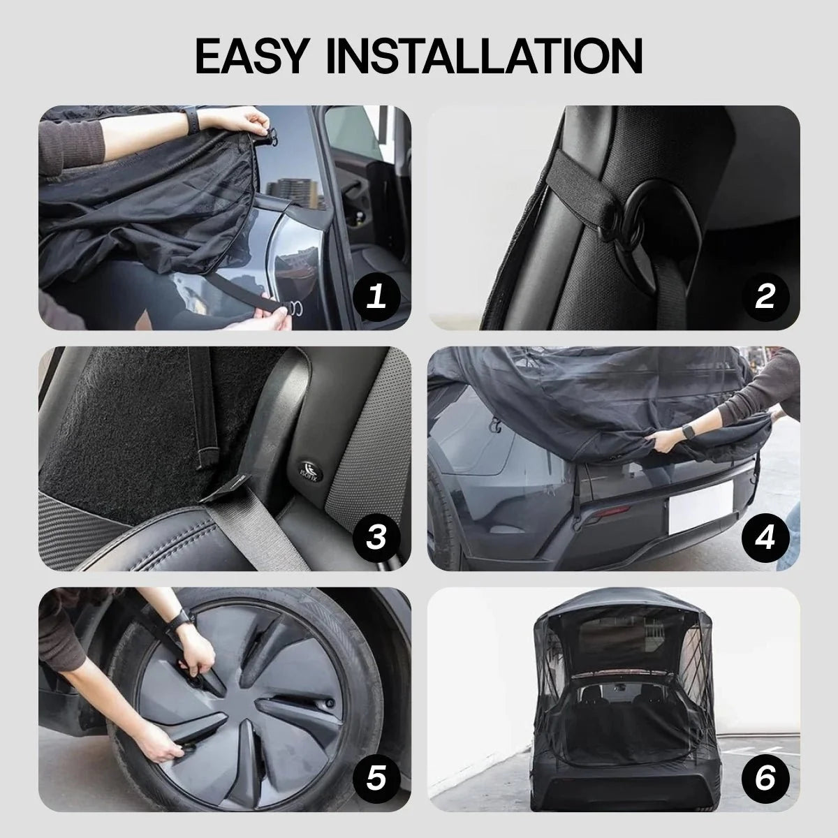 Camping Tailgate Mesh Screen Bug-Free Net for Tesla Model Y/Y L