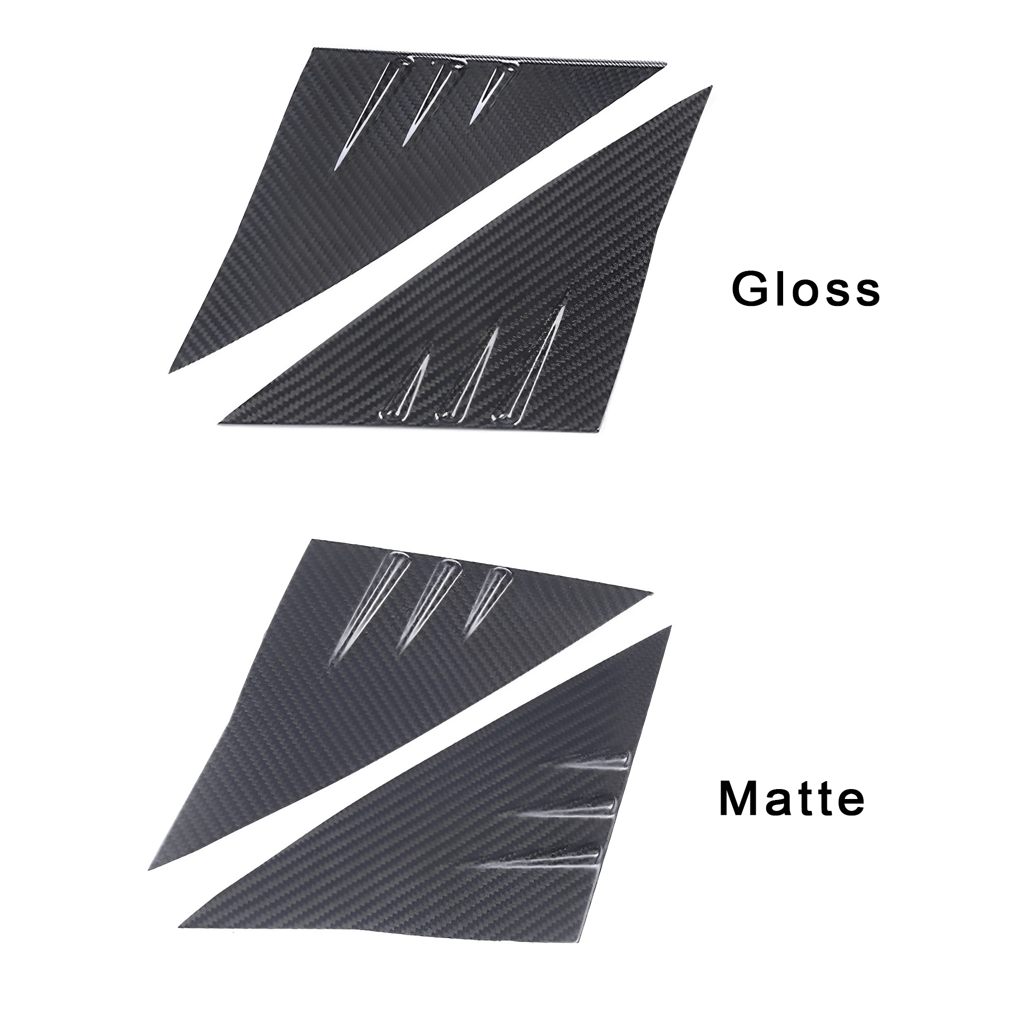 Tesla Model 3/Y Carbon Fiber A-Pillar Covers (All Gens) - gloss & matte finish
