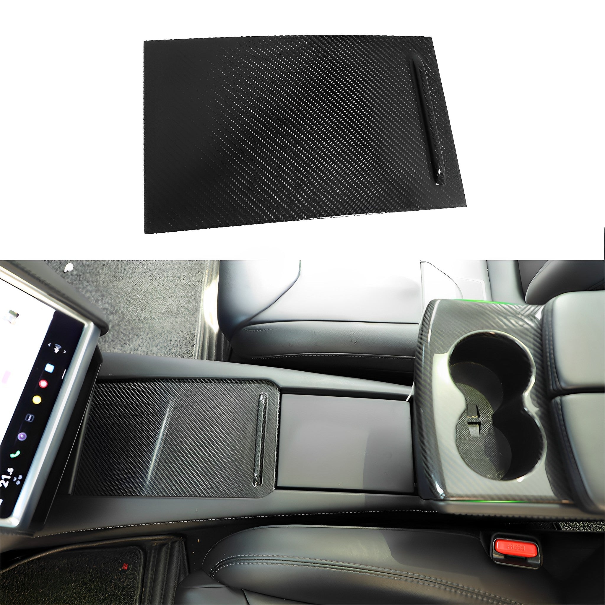 Carbon Fiber Center Console Cover for Tesla Model S/X (2016-2021) | Premium Custom Fit Interior Upgrade