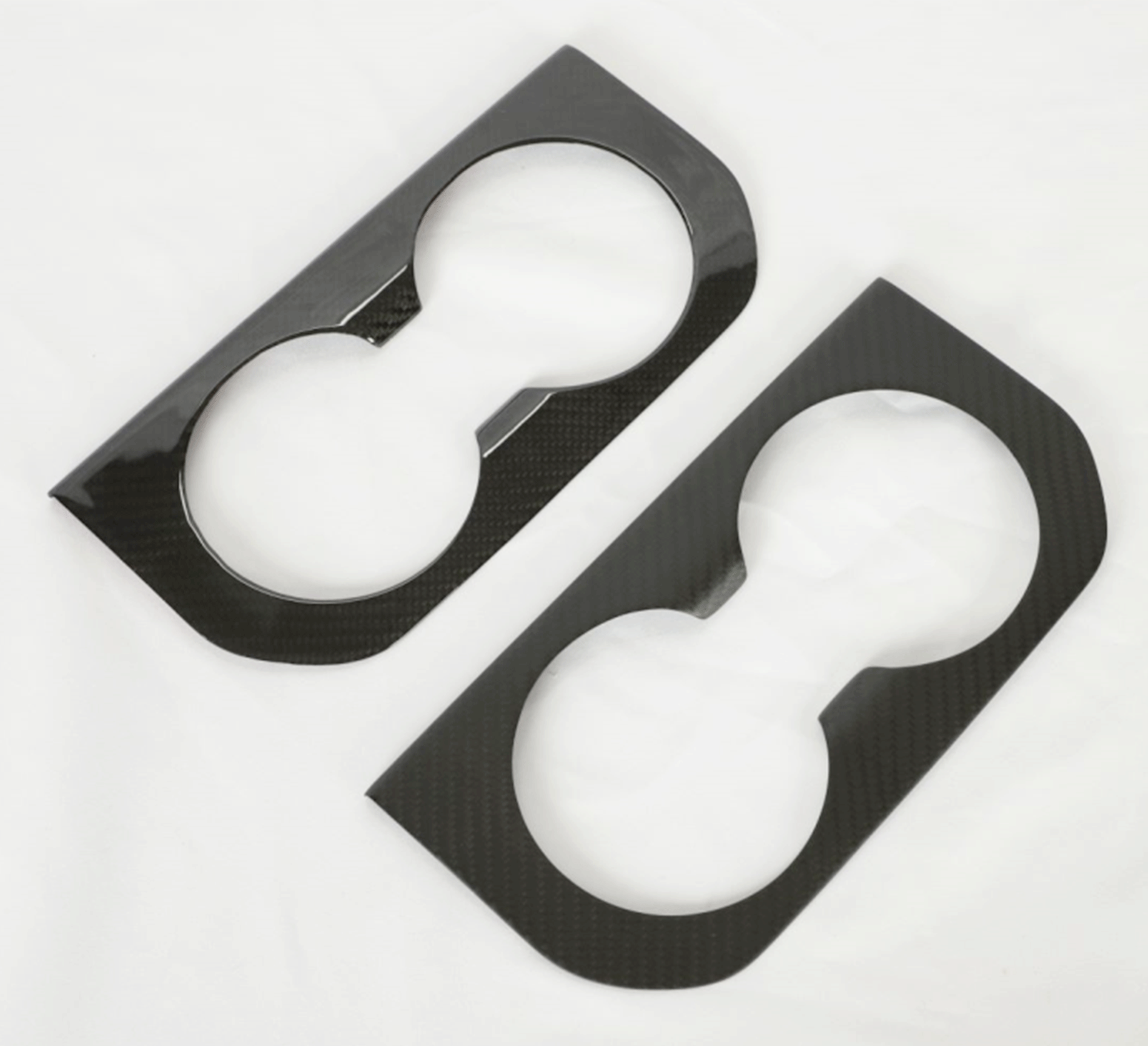 Carbon Fiber Cup Holder Trim for Tesla Model S 2021-2026 | Premium Interior Upgrade & OEM Protection