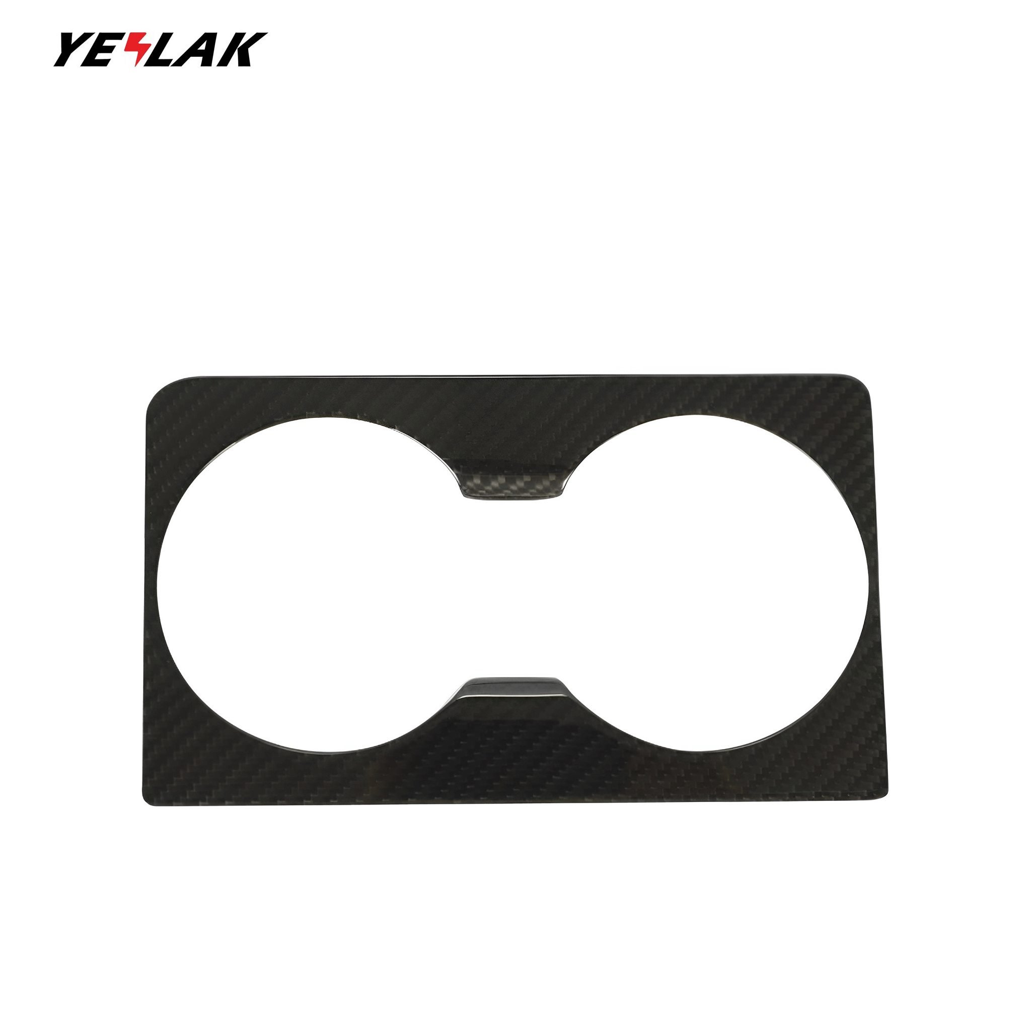 Carbon Fiber Cup Holder Trim Overlay For 2021-2026 Model S / X