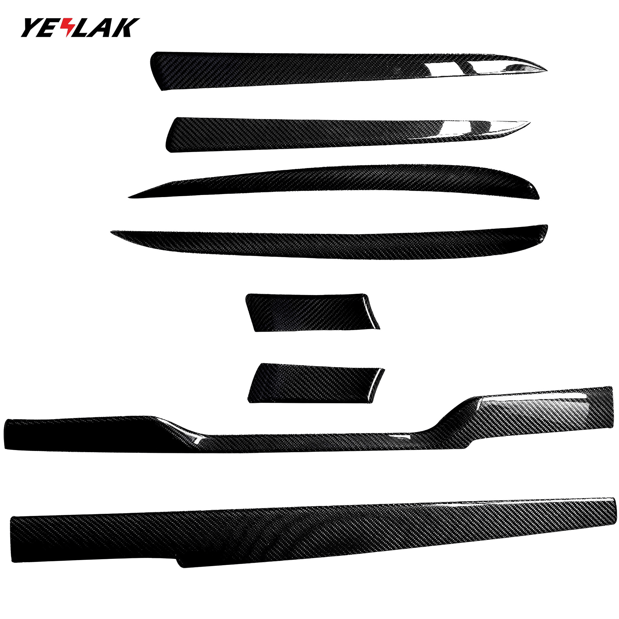 Carbon Fiber Dashboard & Door Trims For 2021-2026+ Tesla Model S & X | Teego