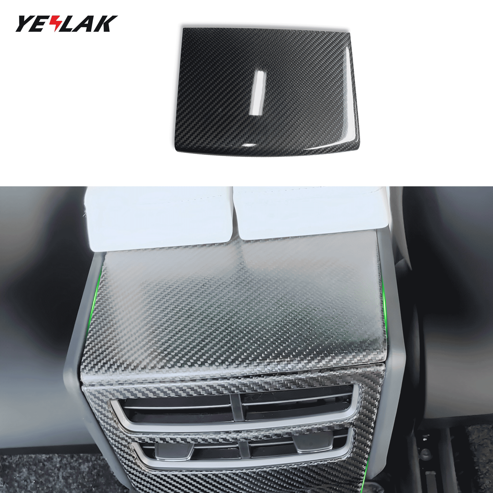 Carbon Fiber Rear Air Vent Cover for Tesla Model S/X (2012-2021) | OEM Fitment & Luxury Interior Upgrade