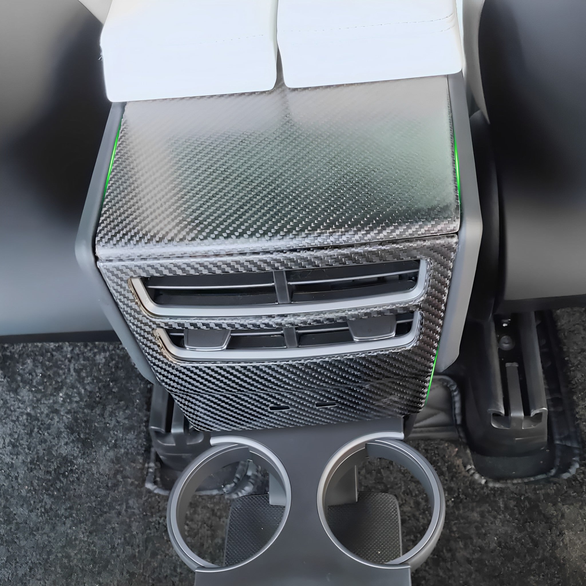 Carbon Fiber Rear Air Vent Cover for Tesla Model S/X (2012-2021) | OEM Fitment & Luxury Interior Upgrade