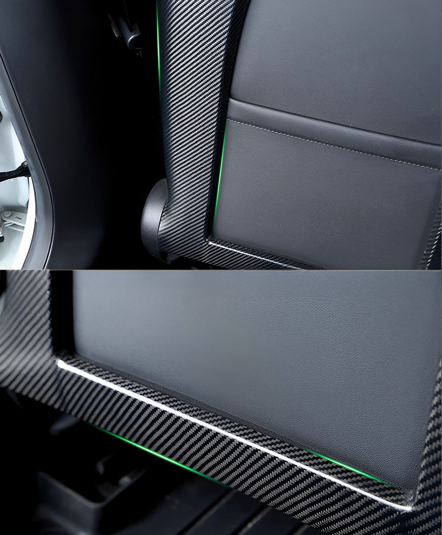 Premium Authentic Carbon Fiber Seat Back Covers for Tesla Model 3 & Model Y – Sporty & Sleek Style