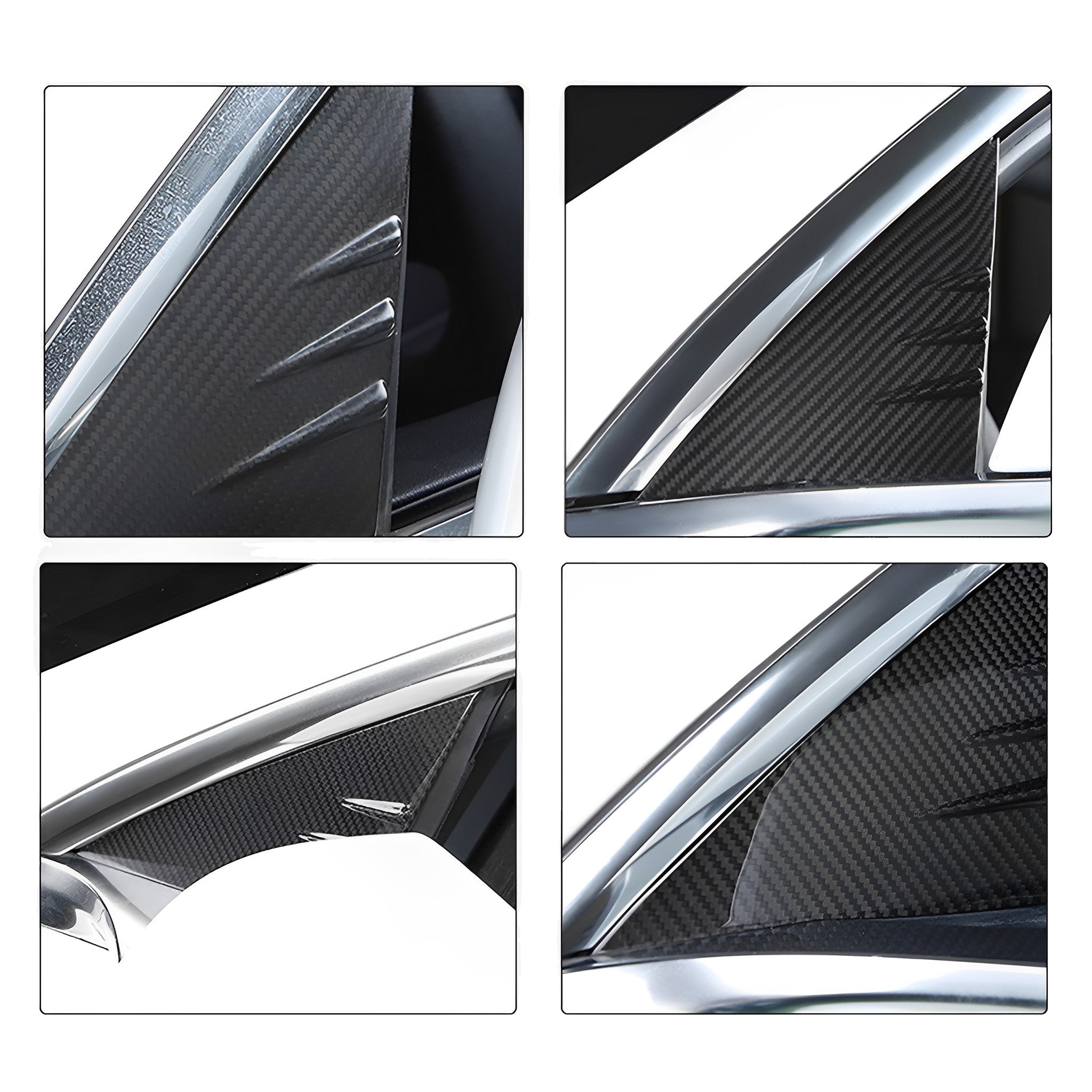 Tesla Model 3/Y Carbon Fiber A-Pillar Covers (All Gens)