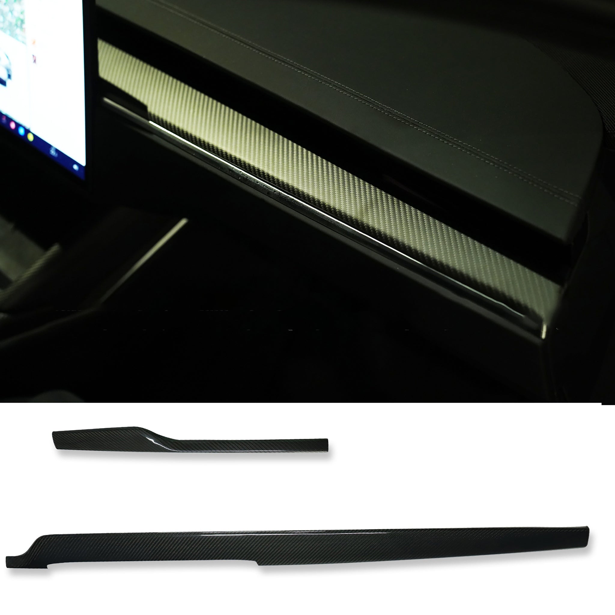 Carbon Fiber Dashboard & Door Trims For 2021-2026+ Tesla Model S & X | Teego