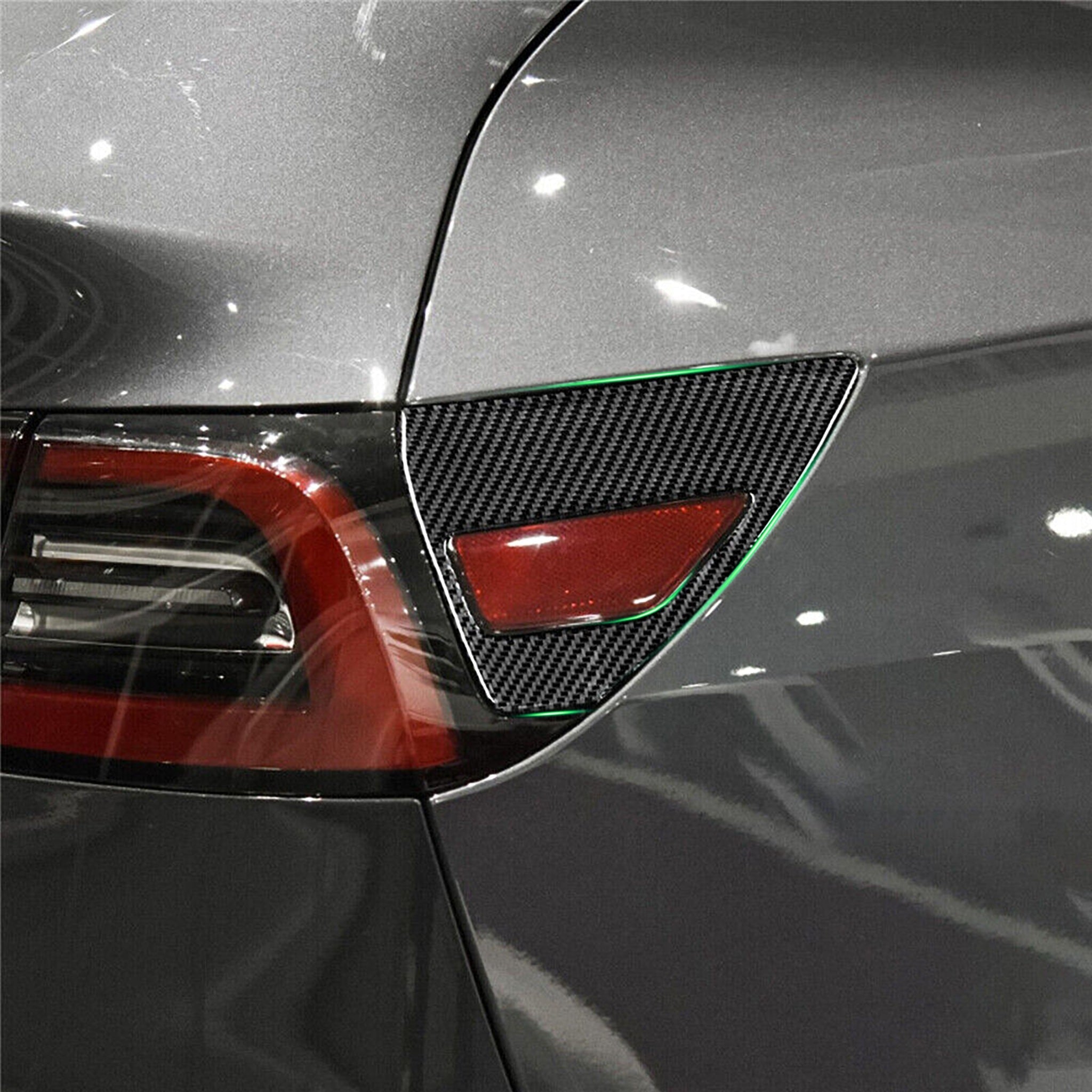 tesla carbon fiber charge cap after installation