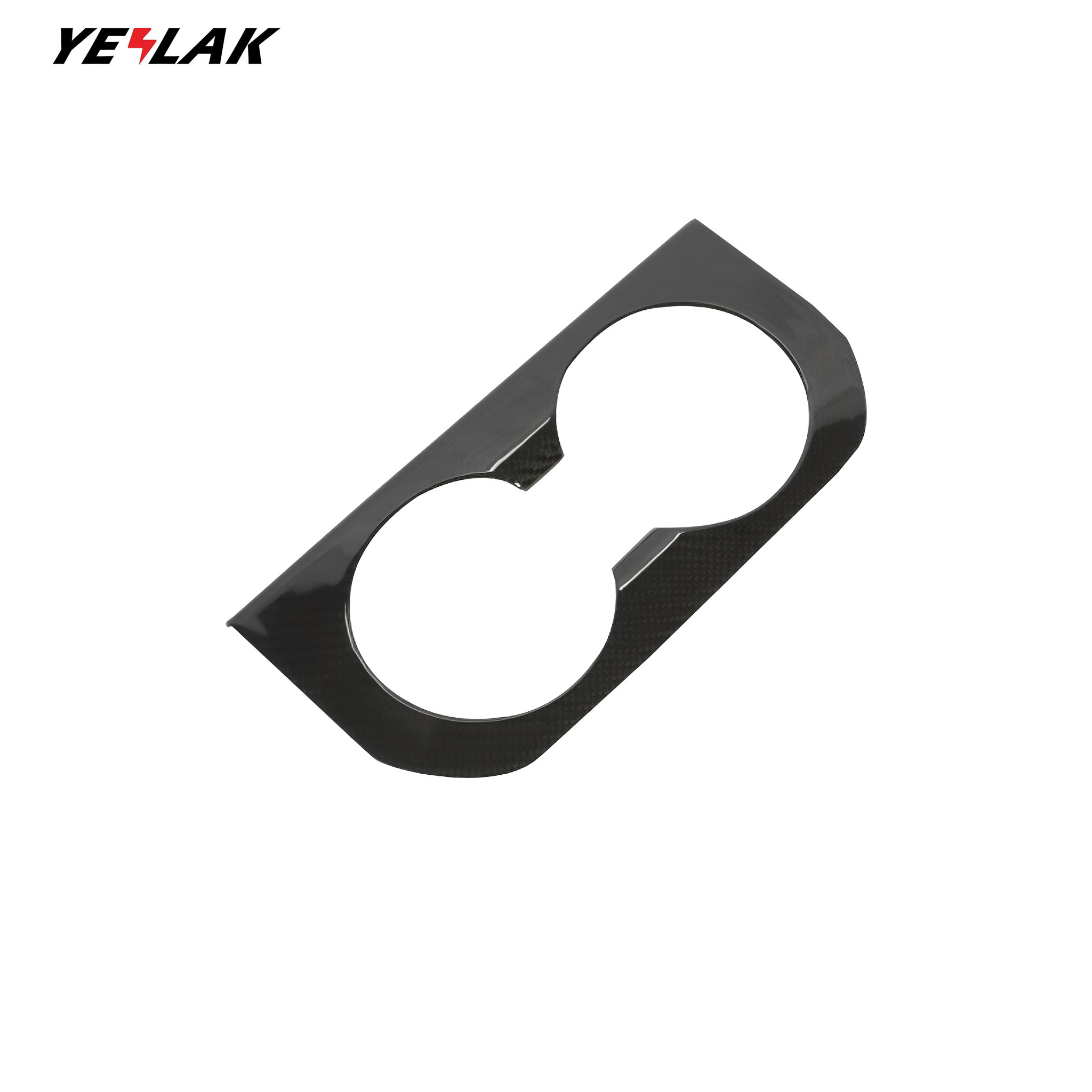 Carbon Fiber Cup Holder Trim for Tesla Model S 2021-2026 | Premium Interior Upgrade & OEM Protection