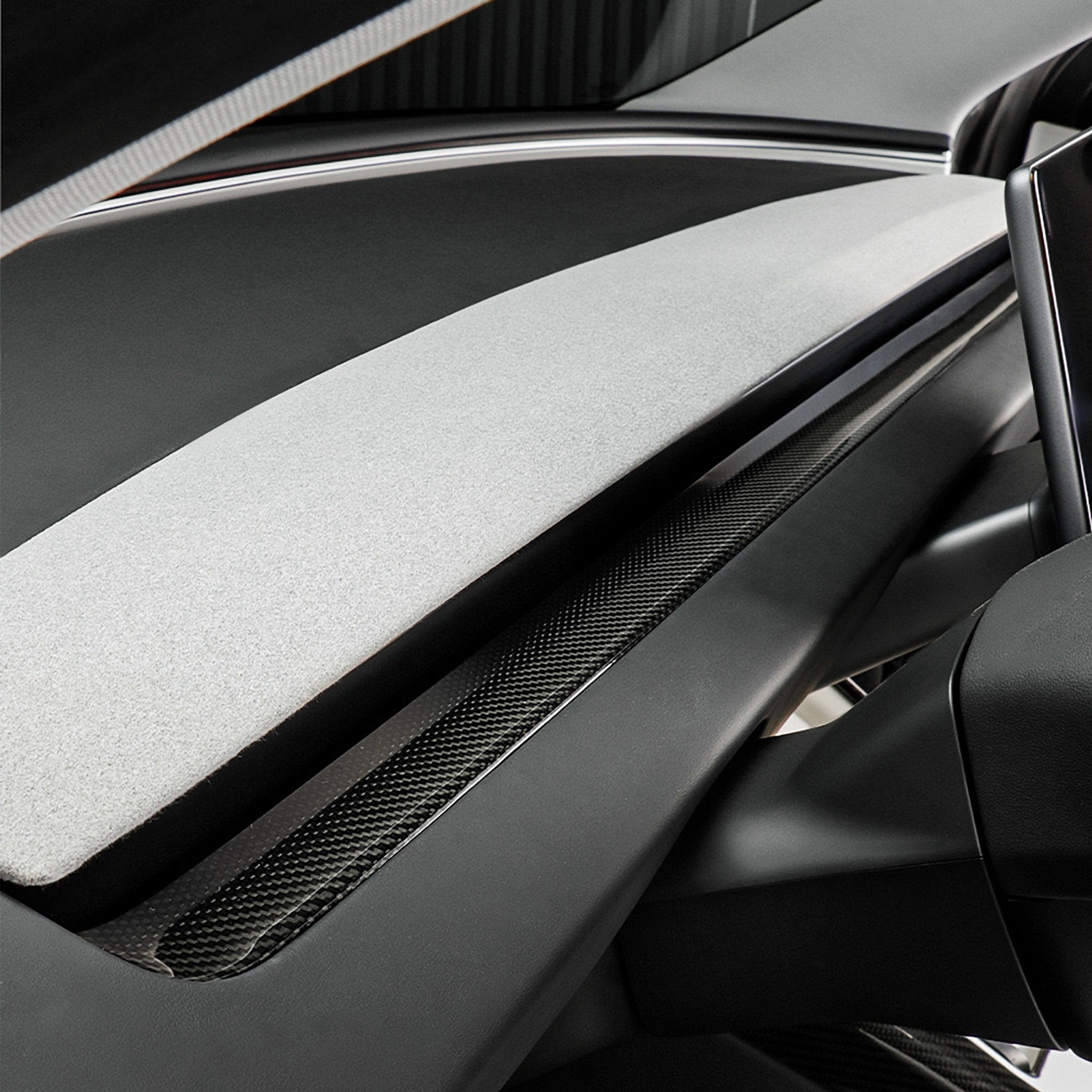 Real Carbon Fiber Dashboard Overlays for New Tesla 2024+ Model 3 Highland (Stick-on type)