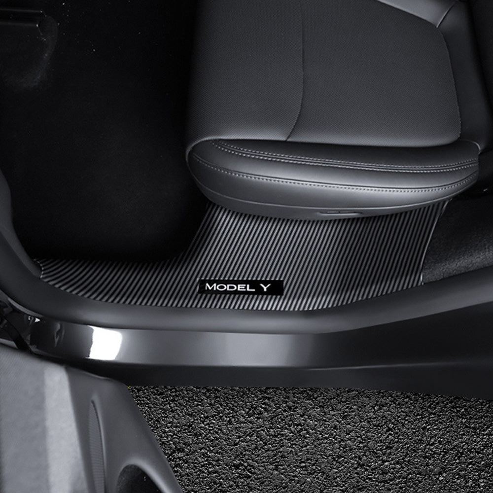 Carbon Fiber Door Sill Protectors for Tesla Model Y Juniper & Model 3 Highland | Custom-Fit Interior Scuff Protection