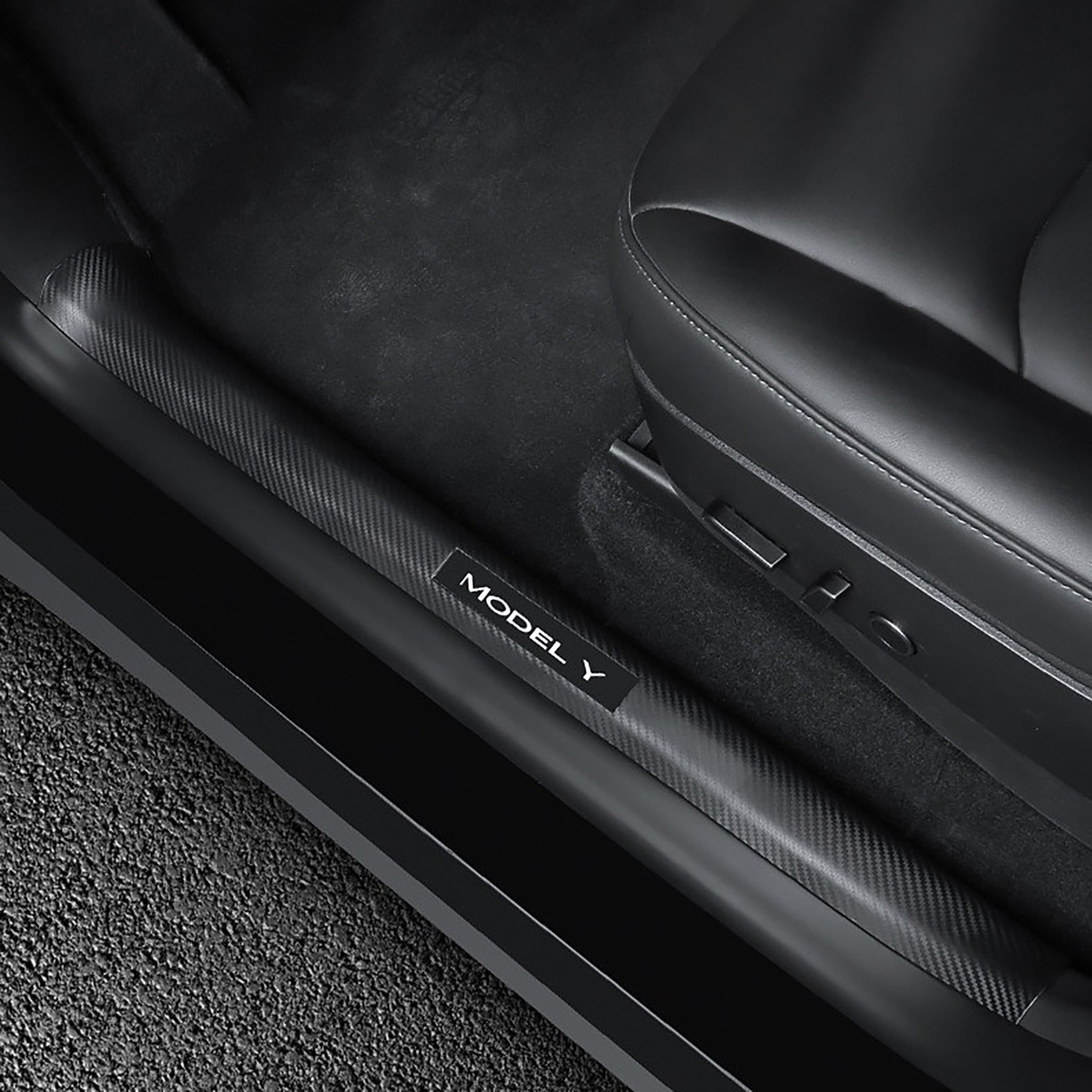 Carbon Fiber Door Sill Protectors for Tesla Model Y & Model 3