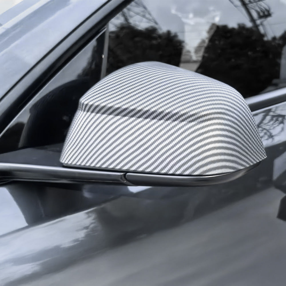 Side Mirror Caps for 2025+ Tesla Model Y Juniper - carbon fiber texture