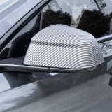 Side Mirror Caps for 2025+ Tesla Model Y Juniper - carbon fiber texture