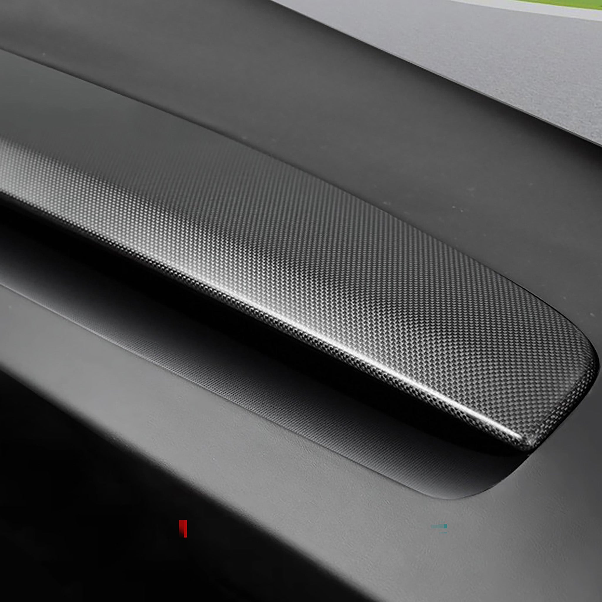 Detail of Carbon Fiber Upper and lower Dashboard for Model 3 Highland