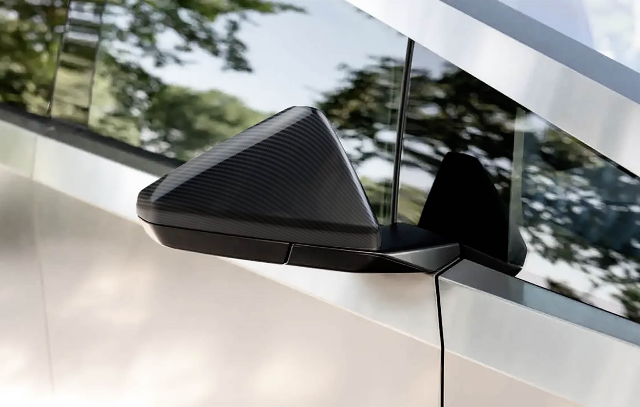 Carbon Fiber Rear Mirror Caps for Tesla Cybertruck (ABS Plastic)