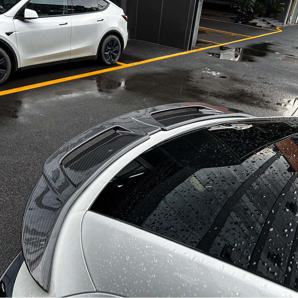 Tesla Model Y Juniper Carbon Fiber Spoiler Dual air outlets