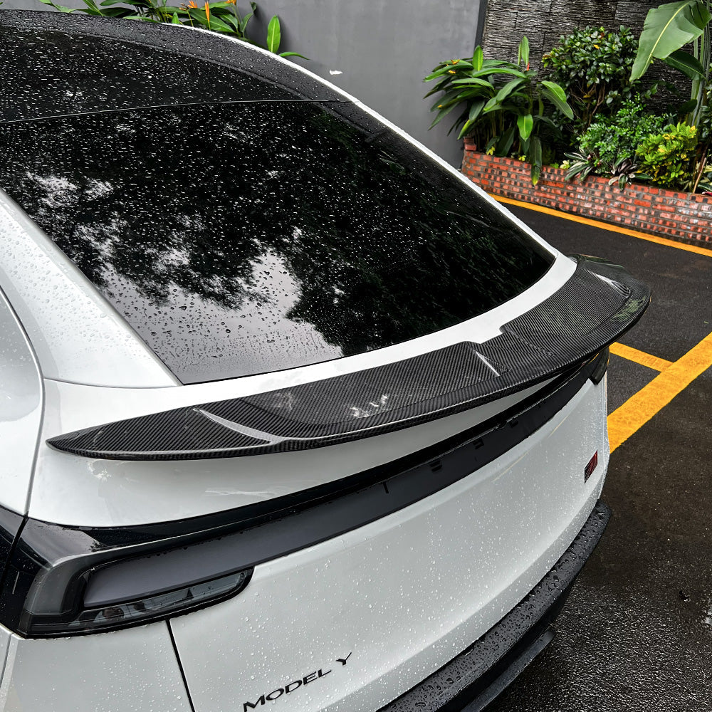 Tesla Model Y Juniper Carbon Fiber Wing Spoiler Dual air outlets