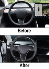 Premium Real Carbon Fiber Steering Wheel Cover for Tesla Model 3 & Y | Custom Fit Luxury Interior Upgrade