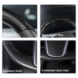 Premium Real Carbon Fiber Steering Wheel Cover for Tesla Model 3 & Y | Custom Fit Luxury Interior Upgrade
