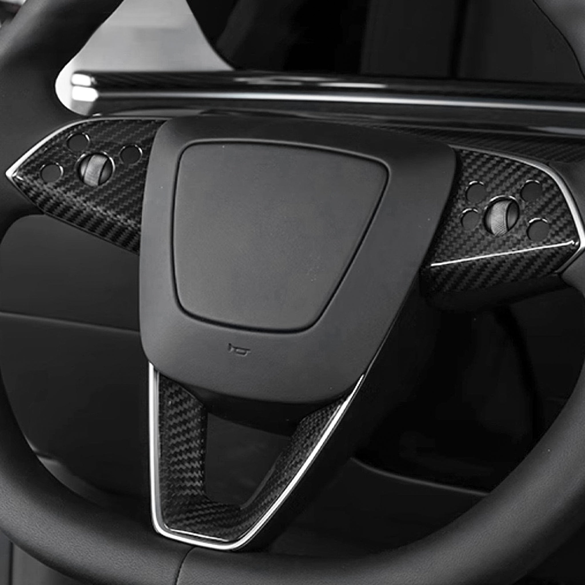 Tesla Model 3 Highland Carbon Fiber Steering Wheel Trim