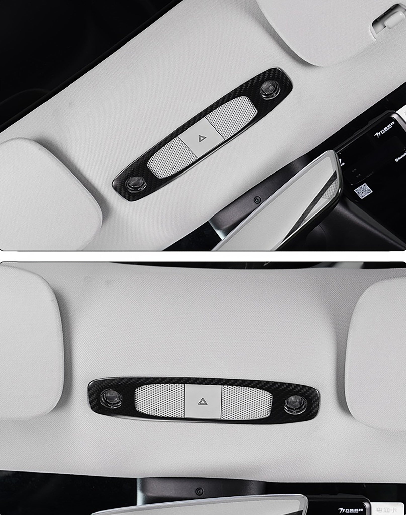 Tesla Model 3/Y Real Carbon Fiber Reading Light Trim Cover