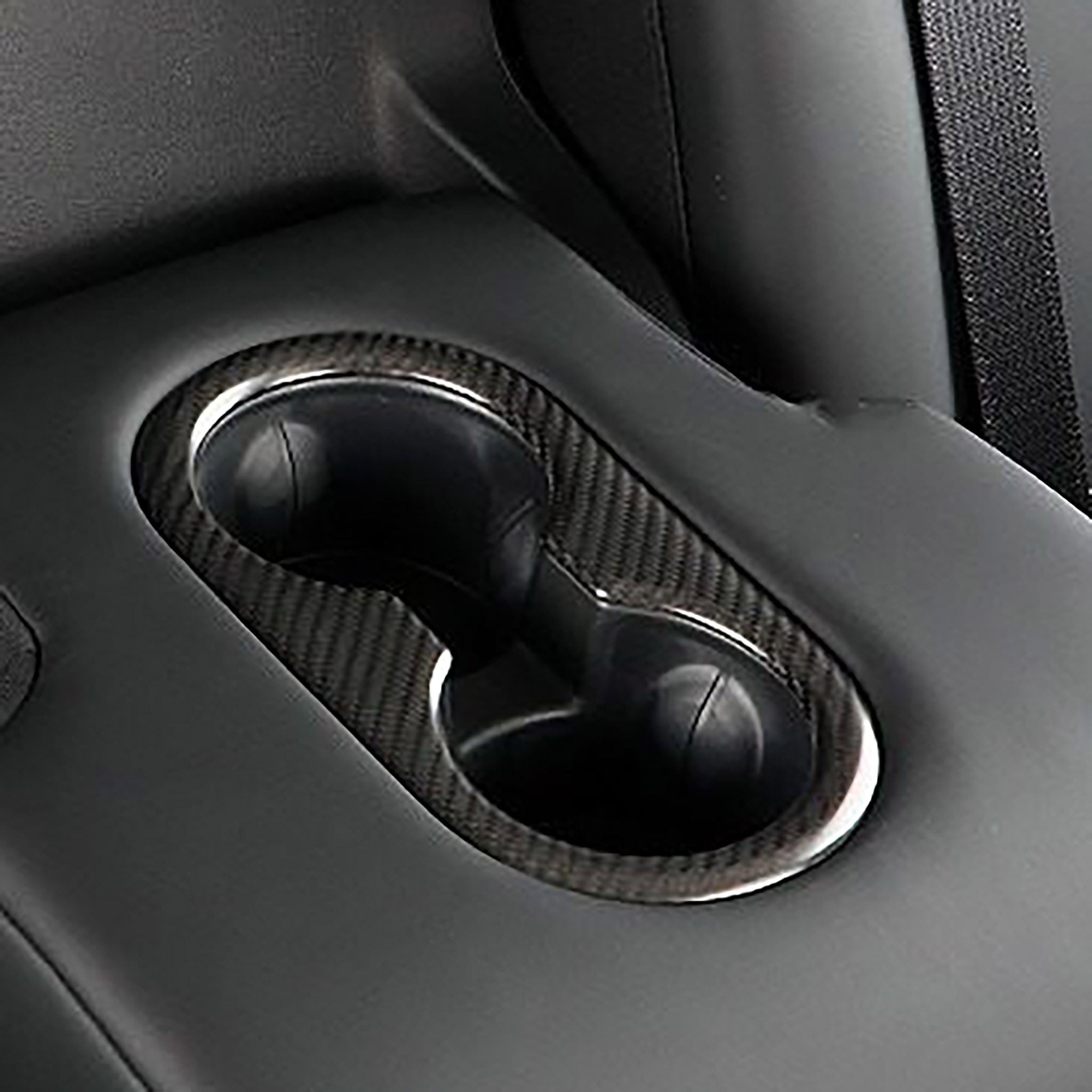 Tesla Model Y Juniper Real Carbon Fiber Rear Cup Holder Cover