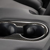Tesla Model Y Juniper Real Carbon Fiber Rear Cup Holder Cover