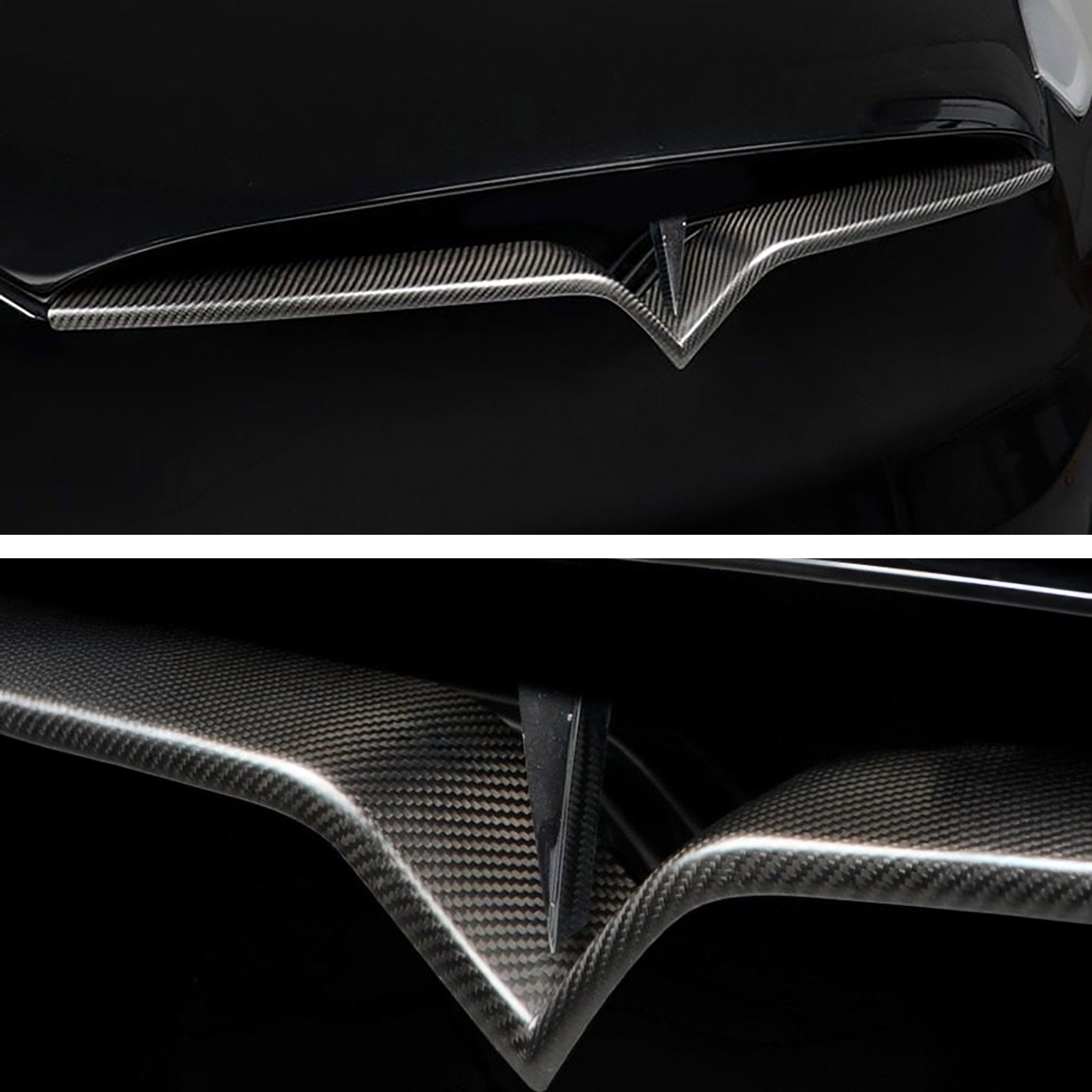 Real Carbon Fiber Front Bumper Inlay For Tesla Model X 2017-2026 | Teego